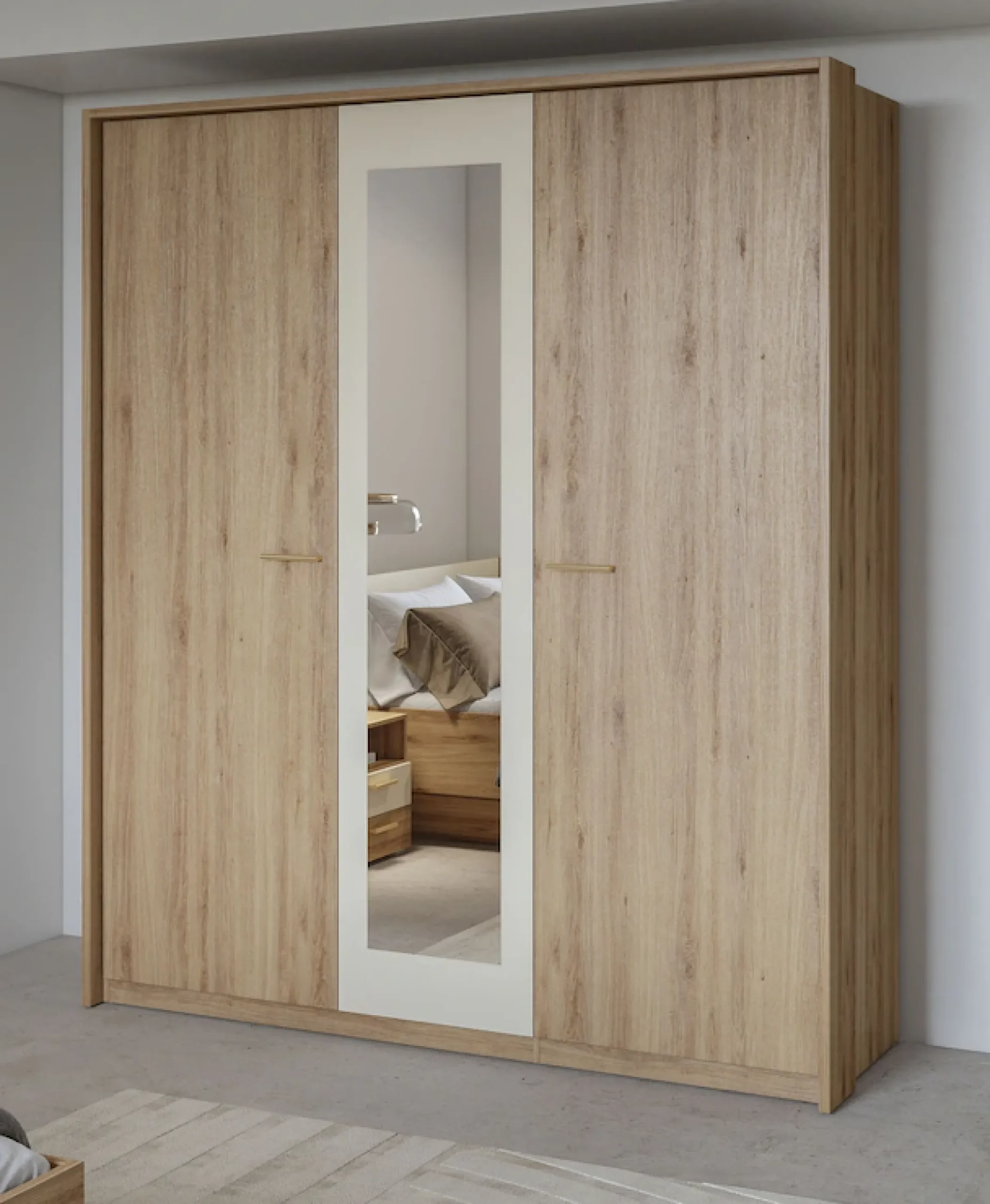 Home affaire Kleiderschrank »Bitry, Wäscheschrank incl. kompletter Innenausstattung« Kleiderschrank, verstellbare Einlegeböden 22 mm stark, tolle Holzoptik