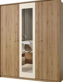 Home affaire Kleiderschrank »Bitry, Wäscheschrank incl. kompletter Innenausstattung« Kleiderschrank, verstellbare Einlegeböden 22 mm stark, tolle Holzoptik