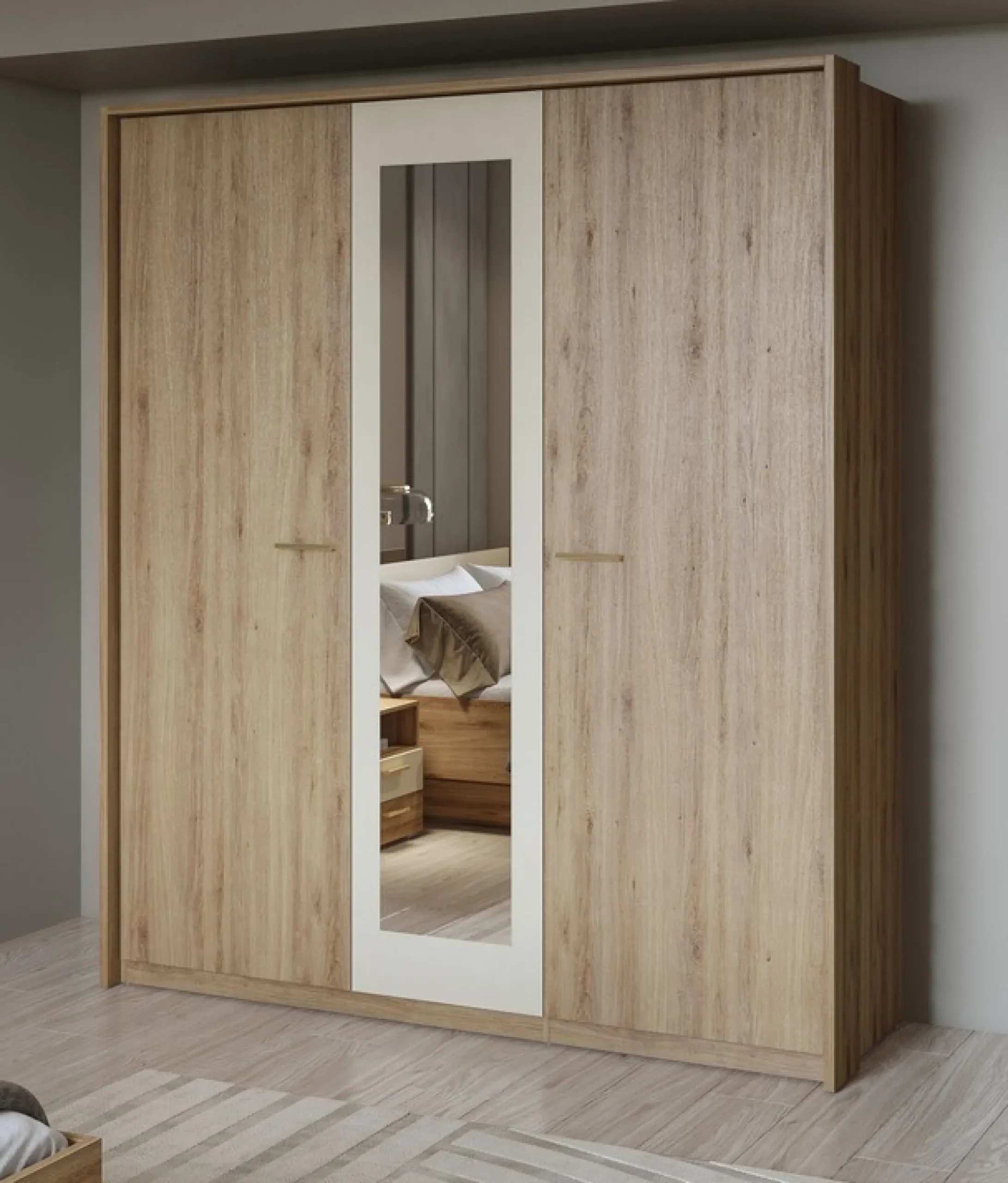 Home affaire Kleiderschrank »Bitry, Wäscheschrank incl. kompletter Innenausstattung« Kleiderschrank, verstellbare Einlegeböden 22 mm stark, tolle Holzoptik