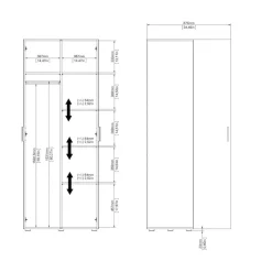 Home affaire Kleiderschrank »Pepe Drehtürenschrank, Stauraum« Breite 79 oder 118 cn, Höhe 200,9 cm