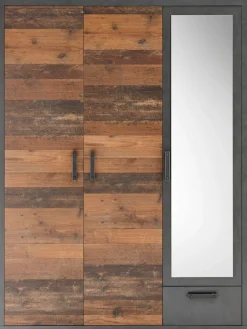 Home affaire Kleiderschrank »BROOKLYN Schrank, Drehtürenschrank, Garderobe schwarze Griffe« in dekorativer Rahmenoptik