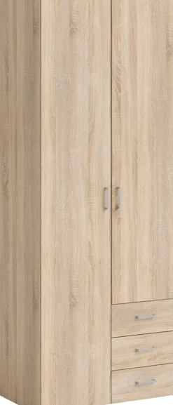 Home affaire Kleiderschrank »Space Drehtürenschrank, Aufbewahrung Kasten Schrank Stauraum« Breite 78, 115,8 oder 154 cm, mit je 3 Schubkästen, innen Einlegeböden