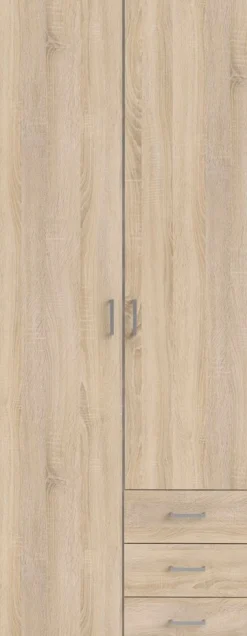 Home affaire Kleiderschrank »Space Drehtürenschrank, Aufbewahrung Kasten Schrank Stauraum« Breite 78, 115,8 oder 154 cm, mit je 3 Schubkästen, innen Einlegeböden