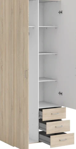 Home affaire Kleiderschrank »Space Drehtürenschrank, Aufbewahrung Kasten Schrank Stauraum« Breite 78, 115,8 oder 154 cm, mit je 3 Schubkästen, innen Einlegeböden