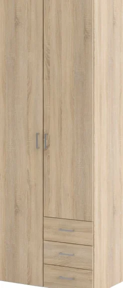 Home affaire Kleiderschrank »Space Drehtürenschrank, Aufbewahrung Kasten Schrank Stauraum« Breite 78, 115,8 oder 154 cm, mit je 3 Schubkästen, innen Einlegeböden