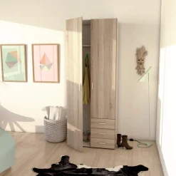 Home affaire Kleiderschrank »Space Drehtürenschrank, Aufbewahrung Kasten Schrank Stauraum« Breite 78, 115,8 oder 154 cm, mit je 3 Schubkästen, innen Einlegeböden