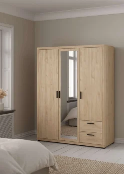 Home affaire Kleiderschrank »Mira Kleiderschrank mit 2 Türen, Spiegeltür & 2 Schubladen« 2 Türen und 1 Spiegeltür für mehr Komfort