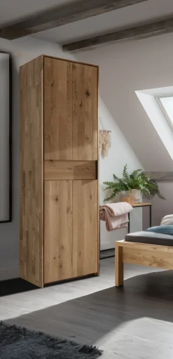Home affaire Kleiderschrank »Huven aus Massivholz Eiche im Scandi Stil – geräumig mit viel Stauraum« Zeitlos & langlebig, 5 Breiten & mehrere Ausführungen, H: 218 cm