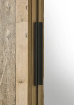 Home affaire Kleiderschrank »SHERWOOD Schlafzimmerschrank mit Spiegel Wäscheschrank« Schiebetüren mit Scheunentorbeschlag aus Metall, B/T/H 201/63/209cm