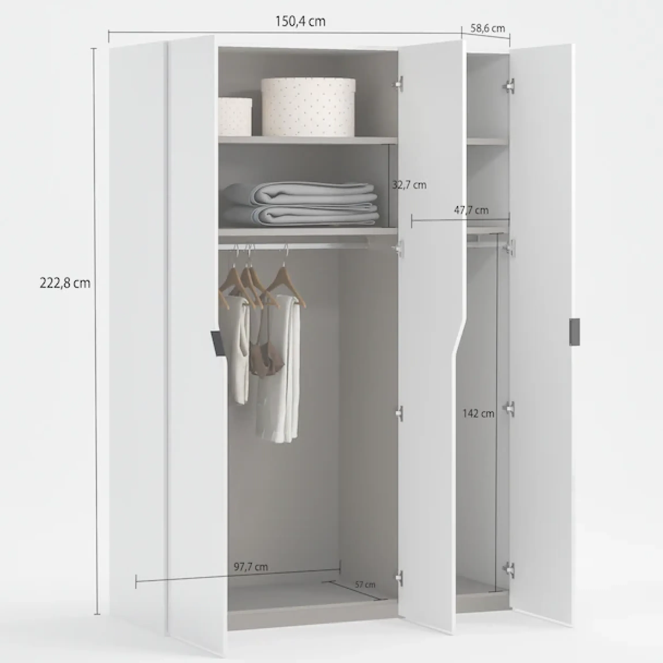 Home affaire Kleiderschrank »AMETISTA, Drehtürenschrank, designgeformten Fronten« Made in Italy, hochglanz lackiert, Basisausführung, Zubehör extra