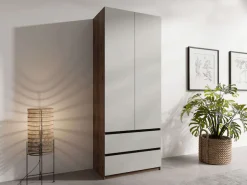 Home affaire Kleiderschrank »GERMO mit 1 Einlegeböde, 2 Schubladen, 1 Kleiderstange, 90/51/230cm« Garderobe mit 2 Drehtüren, Wäscheschrank mit viel Stauraum