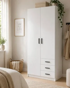 Home affaire Kleiderschrank »Sprint, viel Stauraum, robuste Qualität, 3 Breiten 98, 147, 195 cm« Breite 98,5/147 oder 195,5 cm, je mit Einlegeböden und Kleiderstange