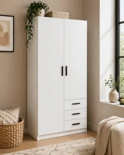 Home affaire Kleiderschrank »Sprint, viel Stauraum, robuste Qualität, 3 Breiten 98, 147, 195 cm« Breite 98,5/147 oder 195,5 cm, je mit Einlegeböden und Kleiderstange