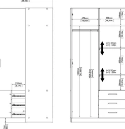 Home affaire Kleiderschrank »Sprint, viel Stauraum, robuste Qualität, 3 Breiten 98, 147, 195 cm« Breite 98,5/147 oder 195,5 cm, je mit Einlegeböden und Kleiderstange