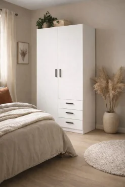 Home affaire Kleiderschrank »Sprint, viel Stauraum, robuste Qualität, 3 Breiten 98, 147, 195 cm« Breite 98,5/147 oder 195,5 cm, je mit Einlegeböden und Kleiderstange
