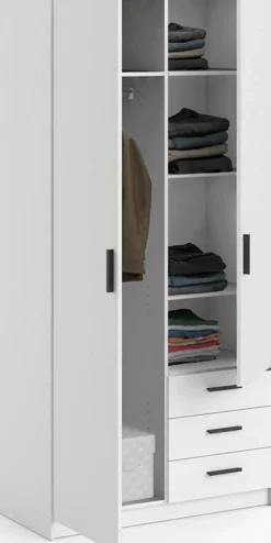 Home affaire Kleiderschrank »Sprint, viel Stauraum, robuste Qualität, 3 Breiten 98, 147, 195 cm« Breite 98,5/147 oder 195,5 cm, je mit Einlegeböden und Kleiderstange