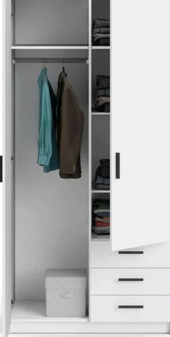 Home affaire Kleiderschrank »Sprint, viel Stauraum, robuste Qualität, 3 Breiten 98, 147, 195 cm« Breite 98,5/147 oder 195,5 cm, je mit Einlegeböden und Kleiderstange