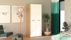 Home affaire Kleiderschrank »Varadero, FSC®-zertifizierter Holzwerkstoff, Made in Europe« 2-türig, 80,5/53/203,5cm, weiß-eichefarben