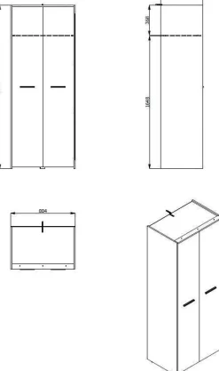 Home affaire Kleiderschrank »Varadero, FSC®-zertifizierter Holzwerkstoff, Made in Europe« 2-türig, 80,5/53/203,5cm, weiß-eichefarben