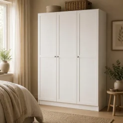 Home affaire Kleiderschrank »Billund, skandinavischen Design & viel Stauraum, 2 Breiten 145/195 cm« Viel Stauraum mit Böden & Kleiderstange, praktische Aufteilung