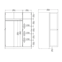 Home affaire Kleiderschrank »Billund, skandinavischen Design & viel Stauraum, 2 Breiten 145/195 cm« Viel Stauraum mit Böden & Kleiderstange, praktische Aufteilung