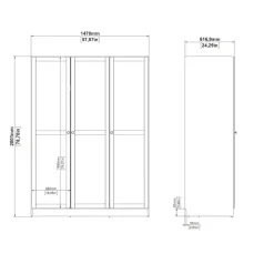 Home affaire Kleiderschrank »Billund, skandinavischen Design & viel Stauraum, 2 Breiten 145/195 cm« Viel Stauraum mit Böden & Kleiderstange, praktische Aufteilung
