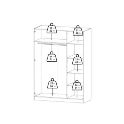 Home affaire Kleiderschrank »Billund, skandinavischen Design & viel Stauraum, 2 Breiten 145/195 cm« Viel Stauraum mit Böden & Kleiderstange, praktische Aufteilung