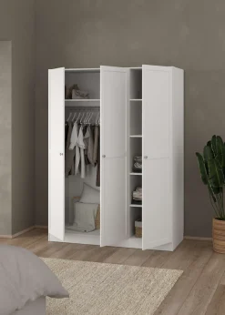 Home affaire Kleiderschrank »Billund, skandinavischen Design & viel Stauraum, 2 Breiten 145/195 cm« Viel Stauraum mit Böden & Kleiderstange, praktische Aufteilung