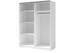 Home affaire Kleiderschrank »Kleiderschrank Camden mit Spiegel, 4 Einlegeböden und Kleiderstange« Garderobe mit 2 Schwebetüren und Lamellen, BxHxT 200,2x198,5x61,6 cm