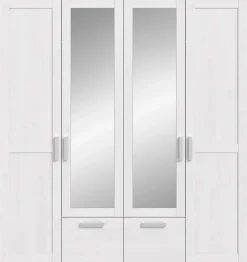 Home affaire Kleiderschrank »COSENZA, Breite 188cm, viel Stauraum, in Landhausoptik« 2 Schubkästen mit Vollauszug, 4 Türen, 2 Kleiderstangen, viel Stauraum,Schlafzimmerschrank, Schrank, Garderobenschrank