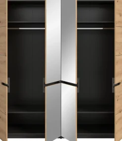 Home affaire Kleiderschrank »REHAT, Breite 180 cm, 4 Türen, 2 Kleiderstangen, 4 Ablageböden« 2 Stk. tlg. Schlafzimmerschrank, Schrank, Garderobenschrank, Garderobe