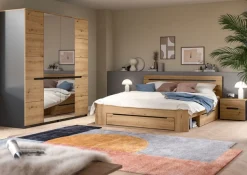 Home affaire Kleiderschrank »REHAT, Breite 180 cm, 4 Türen, 2 Kleiderstangen, 4 Ablageböden« 2 Stk. tlg. Schlafzimmerschrank, Schrank, Garderobenschrank, Garderobe