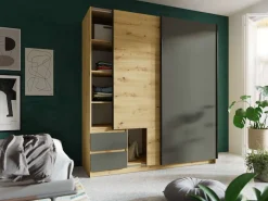 Home affaire Kleiderschrank »NoriasStauraumwunder, moderner Schrank« Schlafzimmer Garderobe mit 2 Schwebetüren und 2 Schubladen
