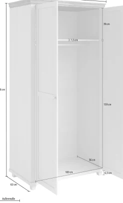 Home affaire Kleiderschrank »Evora« 2-türig, 108cm breit
