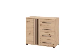 Home affaire Kommode »Ascalon Sideboard, Breite 138 oder 93 cm, mit ABS Schutzkanten« 3D Optik durch Lamellen/ Paneele, FSC-zertifizierter Holzwerkstoff