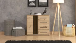 Home affaire Kommode »Ascalon Sideboard, Breite 138 oder 93 cm, mit ABS Schutzkanten« 3D Optik durch Lamellen/ Paneele, FSC-zertifizierter Holzwerkstoff