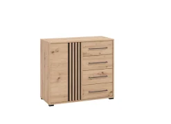 Home affaire Kommode »Ascalon Sideboard, Breite 138 oder 93 cm, mit ABS Schutzkanten« 3D Optik durch Lamellen/ Paneele, FSC-zertifizierter Holzwerkstoff