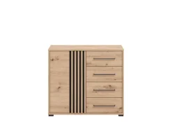 Home affaire Kommode »Ascalon Sideboard, Breite 138 oder 93 cm, mit ABS Schutzkanten« 3D Optik durch Lamellen/ Paneele, FSC-zertifizierter Holzwerkstoff