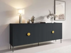 Home affaire Kommode »BELLOT Sideboard mit 4 Fächer, 4 Türen, B/T/H: 213/40/87,6 cm« Schubkastenkommode mit Metallgriffen und viel Stauraum