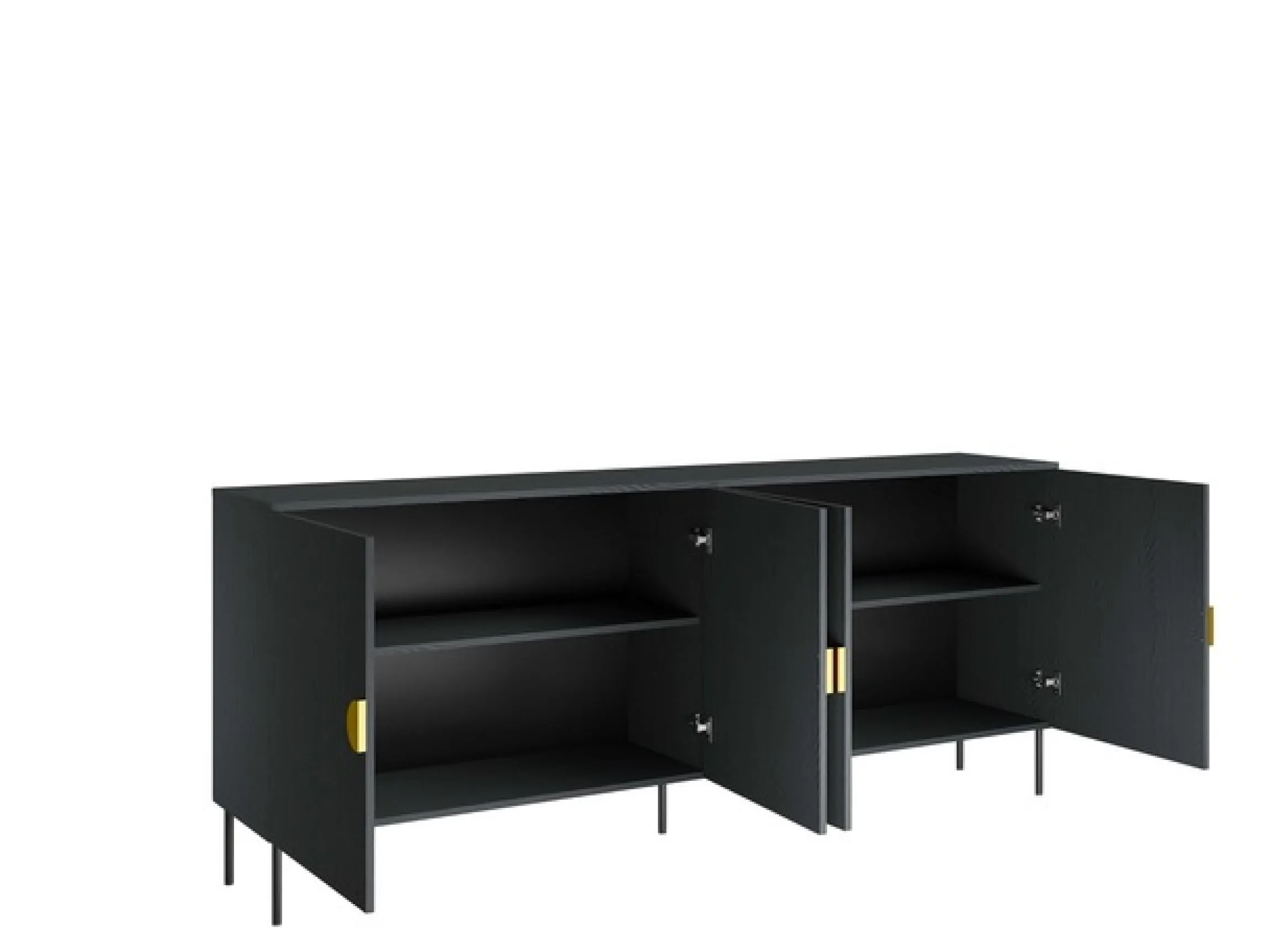 Home affaire Kommode »BELLOT Sideboard mit 4 Fächer, 4 Türen, B/T/H: 213/40/87,6 cm« Schubkastenkommode mit Metallgriffen und viel Stauraum