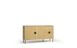 Home affaire Kommode »BELLOT Sideboard mit 2 Schubladen und 2 Türen, B/T/H: 213/40/87,6 cm« Schubkastenkommode mit Metallgriffen und viel Stauraum