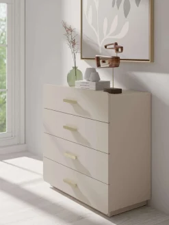Home affaire Kommode »CLAREI Sideboard mit 4 Schubladen, Maße B/H/T: 100/92/44 cm« Schubkastenkommode mit goldenen Kunststoffgriffe, viel Stauraum