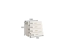 Home affaire Kommode »CLAREI Sideboard mit 4 Schubladen, Maße B/H/T: 100/92/44 cm« Schubkastenkommode mit goldenen Kunststoffgriffe, viel Stauraum