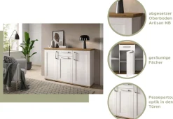 Home affaire Kommode »COSENZA, Breite 137 cm, 3 Türen, 1 Schubkasten« in Landhausoptik, Anrichte, Schrank, Sideboard