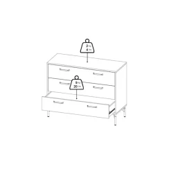 Home affaire Kommode »Dana, Aufbewahrung, Schubladenschrank, Stauraum« Sideboard mit 3 Schubladen, Metallbeine, Breite 99 cm