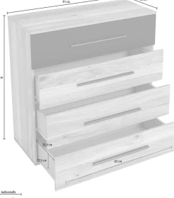 Home affaire Kommode »Faweza,Breite 91 cm, Schubladenkommode, Sideboard mit Schublden« Mehrzweckschrank viel Stauraum