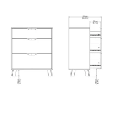 Home affaire Kommode »Ikast, Schubladenschrank, Aufbewahrung, Stauraum« 3 Schubladen, Eingriffsmulden, Breite 79 cm