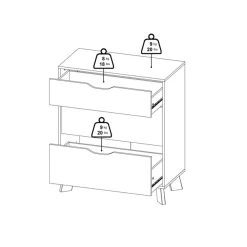 Home affaire Kommode »Ikast, Schubladenschrank, Aufbewahrung, Stauraum« 3 Schubladen, Eingriffsmulden, Breite 79 cm