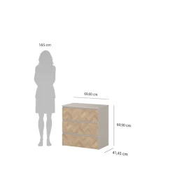 Home affaire Kommode »Maise in Holzoptik mit elegantem Fischgrätmuster« Fischgrätdekorfronten für einen modernen Wohnstil