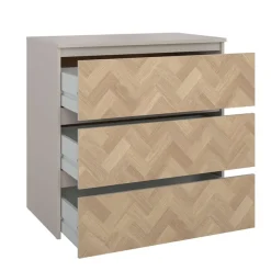 Home affaire Kommode »Maise in Holzoptik mit elegantem Fischgrätmuster« Fischgrätdekorfronten für einen modernen Wohnstil